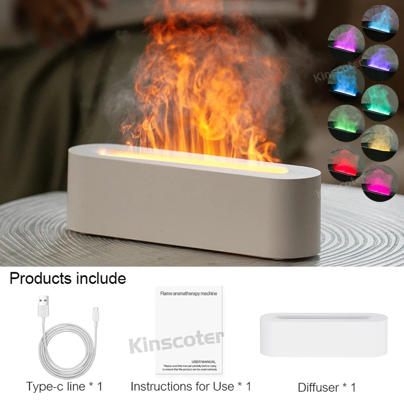Diffuseur d'Arômes Flamme LED – Humidificateur Ambiance