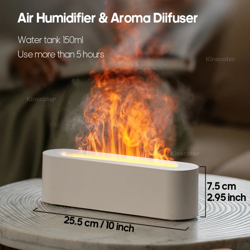 Diffuseur d'Arômes Flamme LED – Humidificateur Ambiance