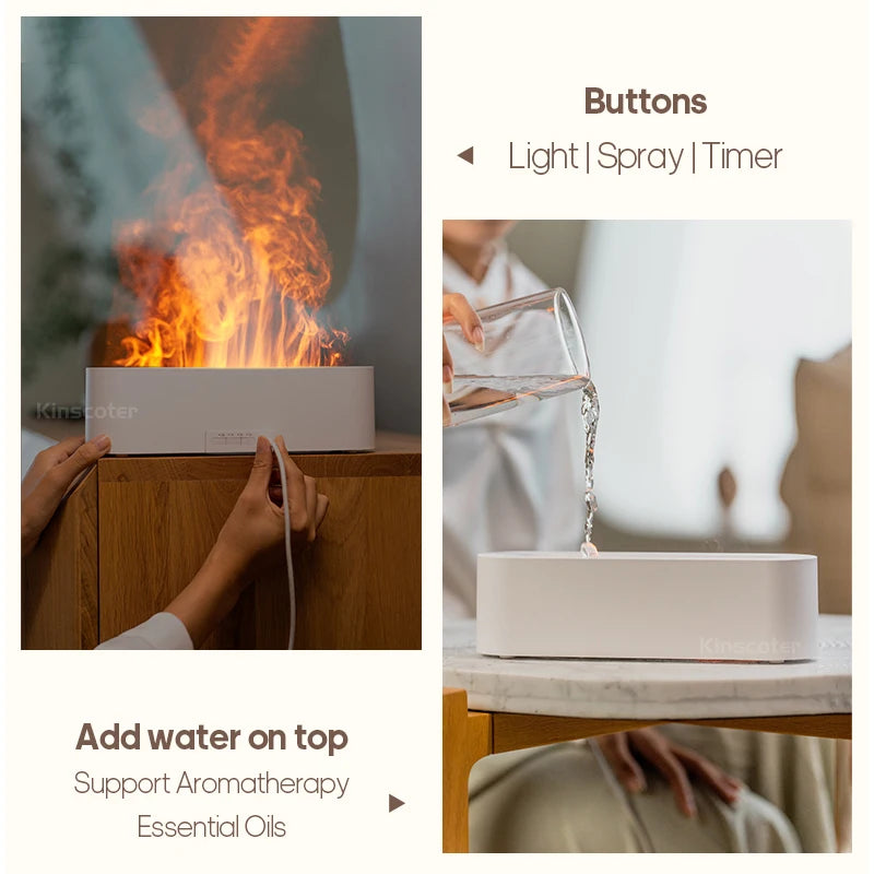 Diffuseur d'Arômes Flamme LED – Humidificateur Ambiance