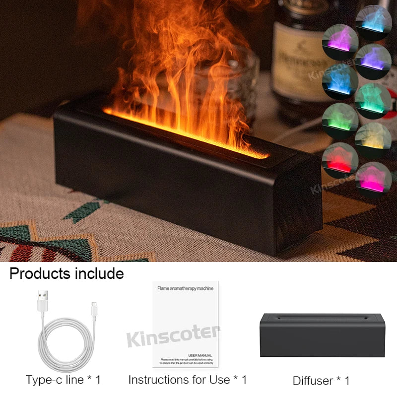 Diffuseur d'Arômes Flamme LED – Humidificateur Ambiance