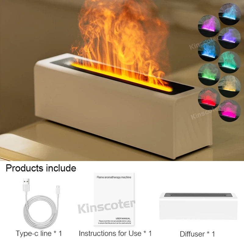 Diffuseur d'Arômes Flamme LED – Humidificateur Ambiance