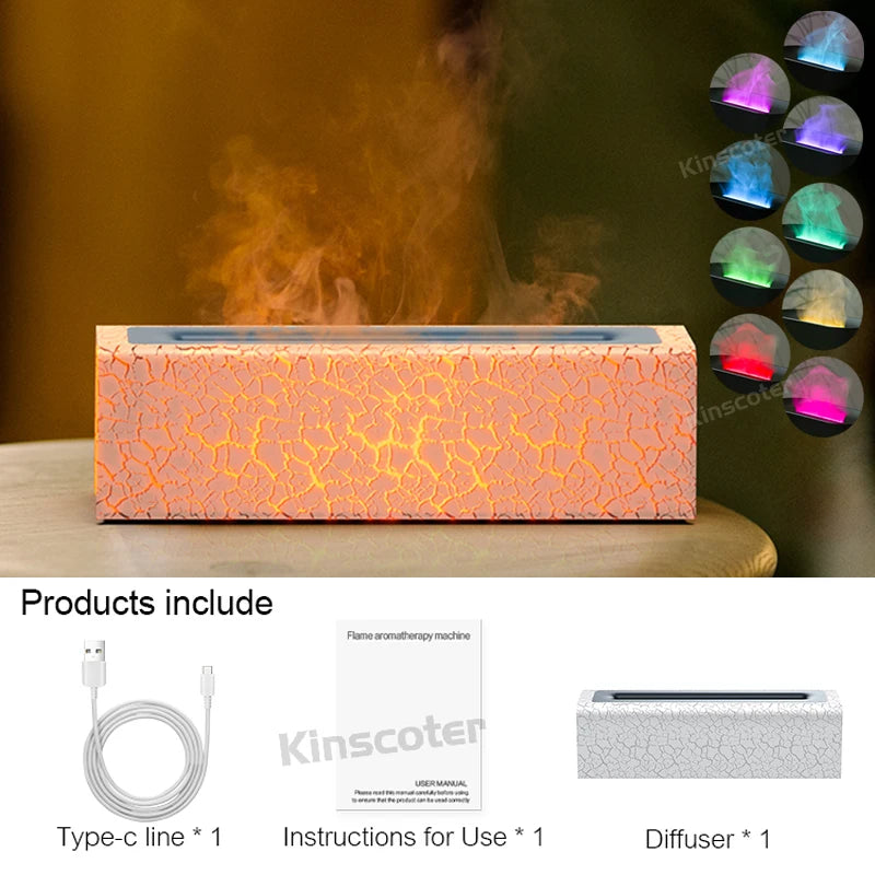 Diffuseur d'Arômes Flamme LED – Humidificateur Ambiance